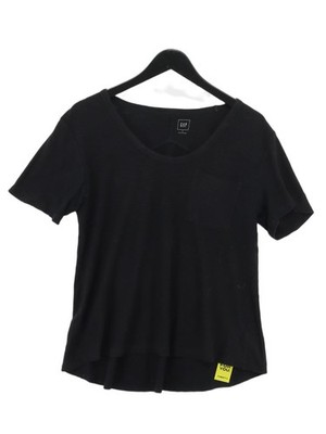 GAP Damen Top S Schwarz 100% Baumwolle Kurzarm Rundhals Basic