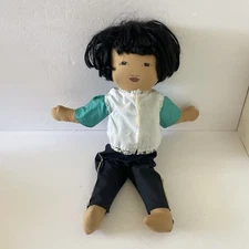 19" People Of Every Stripe! Handmade Rag Cloth Doll Asian Girl