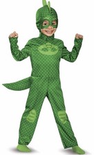 Kids PJ Masks Cartoon Character Green Gekko Halloween Costume, Small