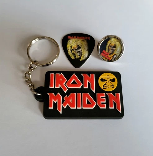 IRON MAIDEN Médiator + Pin's + Porte-clés