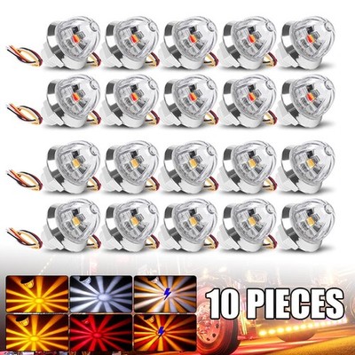 LED Mini Watermelon Lights Side Marker Truck Trailer Flash Clearance Lamp 12-24V