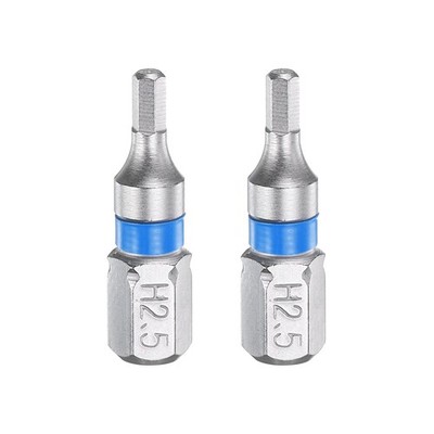 2x H2.5 Magnetbits für 1/4'' Sechskant 1'' S2 Stahl