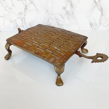 Antique Copper Brass Turtle Grater Coconut Scraper Masher Footed Hanger 12"