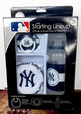 NY Yankees Baseball Baby Bib, Pacifier, Bottle 3-pc set LICENSED Starting Lineup