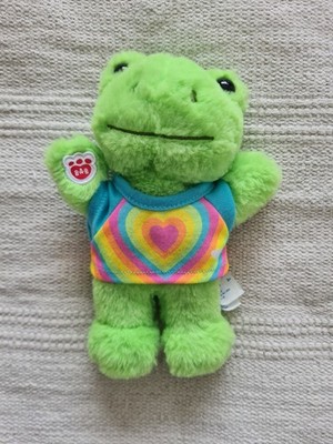 Build A Bear Mini Bohnen frühlingsgrüner Frosch Plüschtier mit Outfit BAB Sammlerstück
