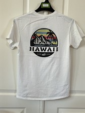 Hawaii Island Aloha T-Shirt Men's Medium White Beach Surf Tropical Graphic Tee