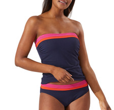 Tommy Bahama Island Cays Color Block Bandeau Tankini Top blue Size XS 10323