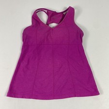Athleta Tank Top Womens Large Pink V Neck Bui...
