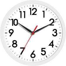 Wall Clock, Modern Small Wall Clocks Battery Operated 8 Inch, Silent Non-Ticking