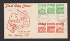 AUSTRALIA 1953 FDC PRODUCE FOOD UNADDRESSED