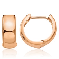 14k Rose Gold Medium Round Huggie Hoop Earrings 15mm 58 Inch Snap Back 14k Rose Gold Medium Round Huggie Hoop Earrings 15mm 58 Inch Snap Back