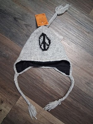 Kathmandu Wool Beanie Ear Flap Cap Fleece Lined Warm Winter Hippie Retro