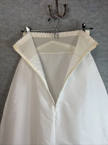 Vintage Crinoline Full Maxi Slip S/XS Petticoat White Bridal Layered Zipper - Picture 6 of 19