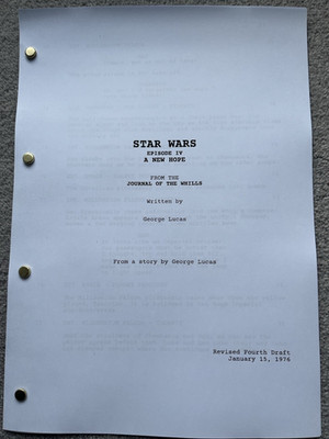 Star Wars IV A New Hope Film Script / Screenplay. Carrie Fisher, Mark Hamill.