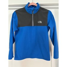 The North Face Fleece Jacket Blue BOYS 14/16 Quarter Zip Pullover Activewear