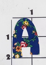 2" Calico Letter "A" Cloth Iron on Patch Alphabet Applique Embellishment Costume