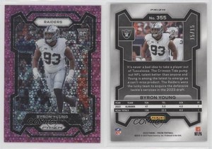 2023 Panini Prizm Rookies No Huddle Pink Prizm /15 Byron Young #355 Rookie RC