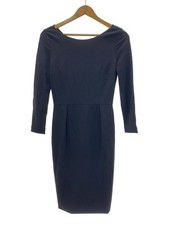 GUCCI Long Sleeve Dress S Rayon BLK Plain 297346
