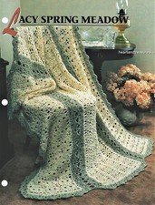 Lacy Spring Meadows  Annie's Attic Crochet Afghan Pattern Leaflet