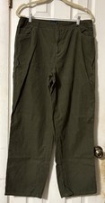 Basic Editions Pants Women s 16 Green Pull On...