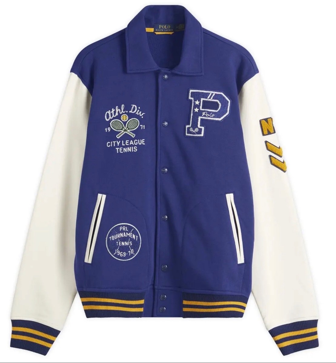 NWT Polo Ralph Lauren Big & Tall Blue Fleece TENNIS LETTERMAN