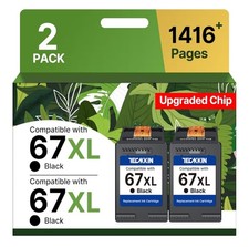 67XL 67 XL High Yield Ink Cartridges For HP 2x Black 11/2026  READ