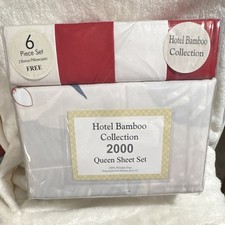 Hotel Bamboo Collection 2000 Queen White Deep Pocket Wrinkle Free Sheet Set