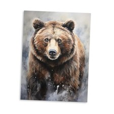 Decor Art Wall Decor Rustic Woodlands Paintings Canvas Decor 12L" x 16W" Bear