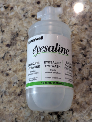 Honeywell Eye Saline Refill Bottle Eyewash Sterile Isotonic Solution 16oz ex5/28
