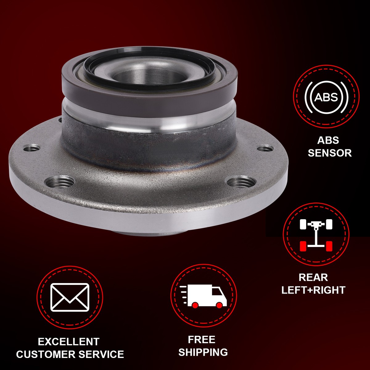 5 Lug Replacement PHILTOP Front Wheel Hub Bearing Assembly - Fits