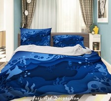 3D Ocean Seaweed Fish Seahorse Quilt Cover Set Duvet Cover Bedding Pillowcases