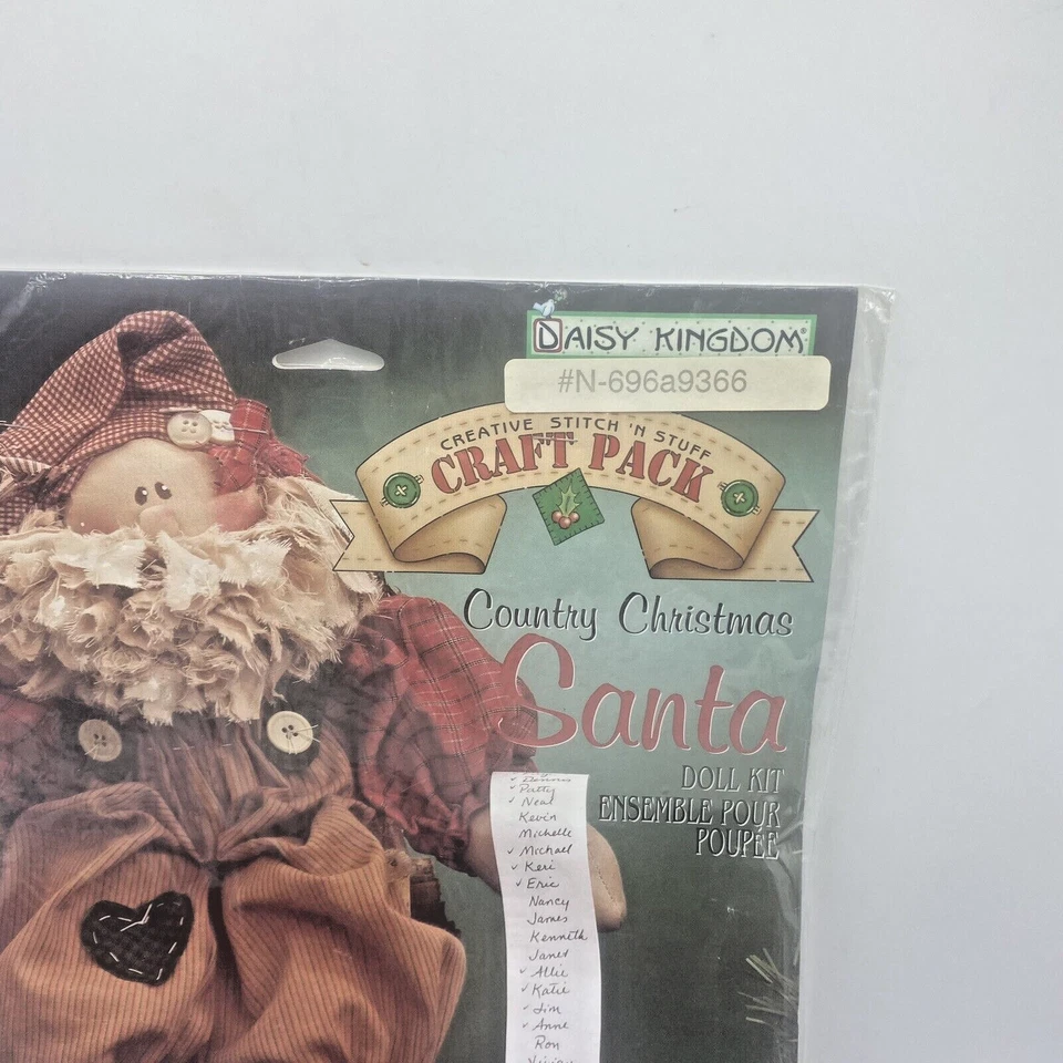 Santa Country Doll Daisy Kingdom Craft Pack Stitch N Stuff Fabric Panel NIP - Image 2 of 4