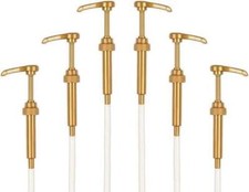 Premium Gold Syrup Pumps Set Of 6  Fits 750ml Bottles  Ideal For Coffee