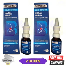 2 X BETADINE Adult Cold Defence Nasal Spray 20ml Helps Stop Colds Early