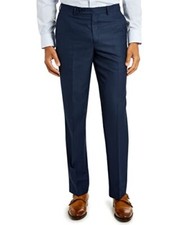 Van Heusen Dress Pants Mens 40x30 Blue Birdseye Suit Career Business NEW