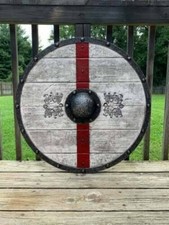 Medieval Shield Viking Round Shield Wooden Shield Heavy Metal Fitted