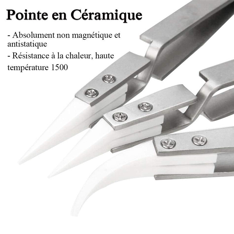 3 Pack Antistatic Ceramic Tweezers Tweezers Inverted Tweezers Precision3700 eBay