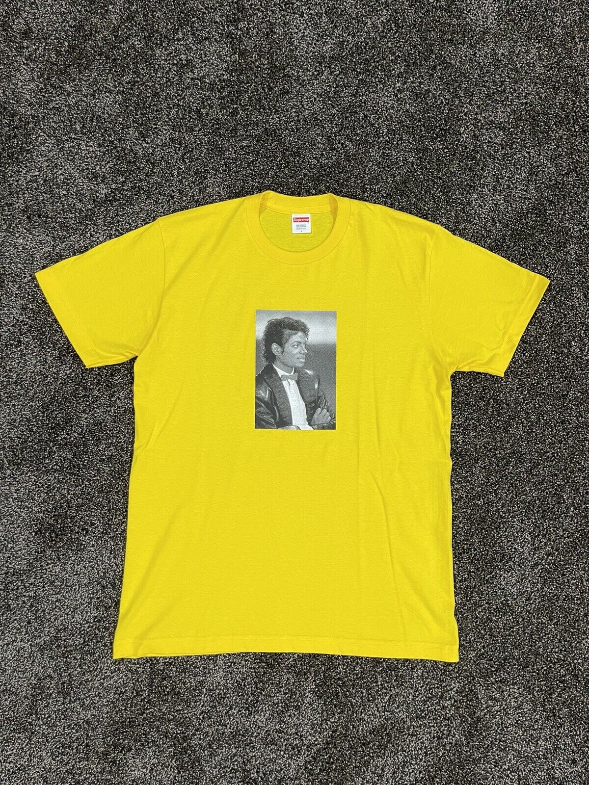 Supreme SS17 Michael Jackson Yellow Short Sleeve Tee size Large