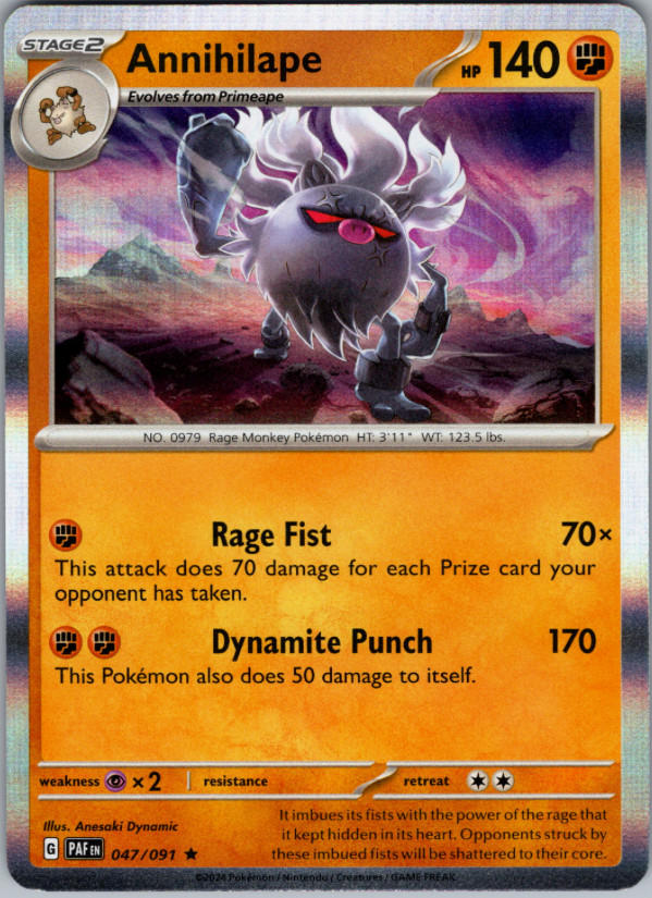 Pokemon - Annihilape - 047/091 - Holo  Rare - Paldean Fates  - NM/M