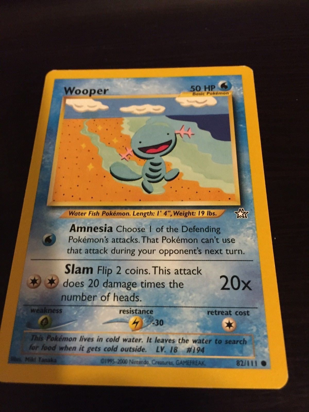 Pokemon Card Wooper 82/111 Neo Genesis Common NM/MINT