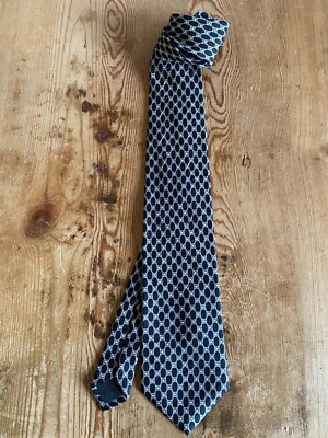 Used - Tie VALORIA Corbata - 100% Seda Silk - Color negro y crudo