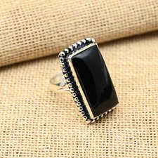 Black Onyx Gemstone Handmade 925 Sterling Silver Ring Jewelry