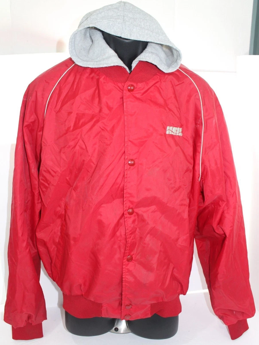 Nylon hooded jacket deals with sweatshirt lining