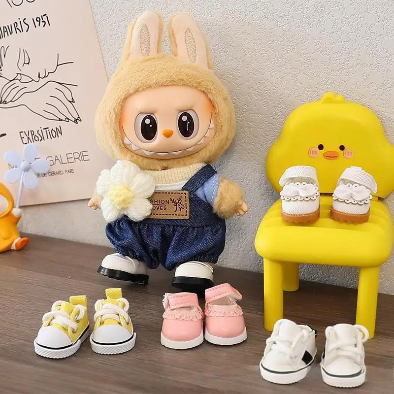 labubu 約17cm Shoes Only]17cm Labubu Doll Leather Shoes BJD Doll Stylish