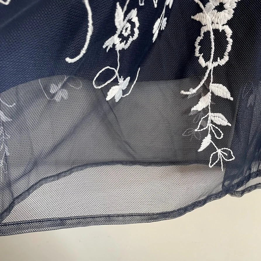 Falda GRAVER Susan Graver Mujer Talla 1X Azul Malla Bordada Completamente Forrada Foto 2 de 4