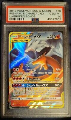 Reshiram & Charizard GX - 20/214 - PSA 9 MINT - Ultra Rare