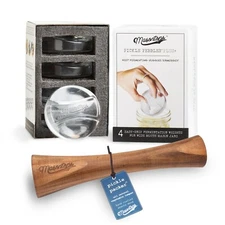 Masontops Pickle Packer Vegetable Tamper & Pickle Pebble Glass Weight WIDE