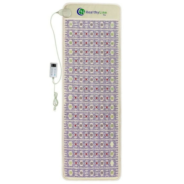 Almohadilla térmica infrarroja HealthyLine 7224 PEMF Mat alivio del dolor piedras preciosas de bioterapia