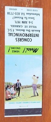 Matchcover Canada Quebec Ville St Gabriel Congres Interprovinvial Golf Theme