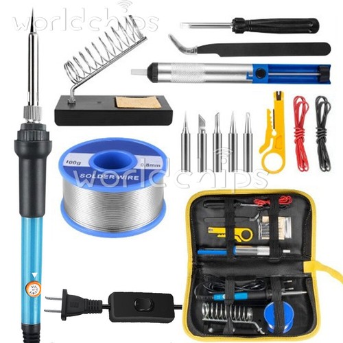 80W Electric Soldering Iron Welding Gun Tool W/ Solder Wire Desoldering Pump USA